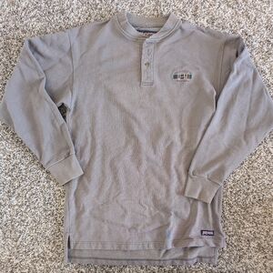 Jansport Vintage University Of Montana Gray Knit Henley Sweater Large